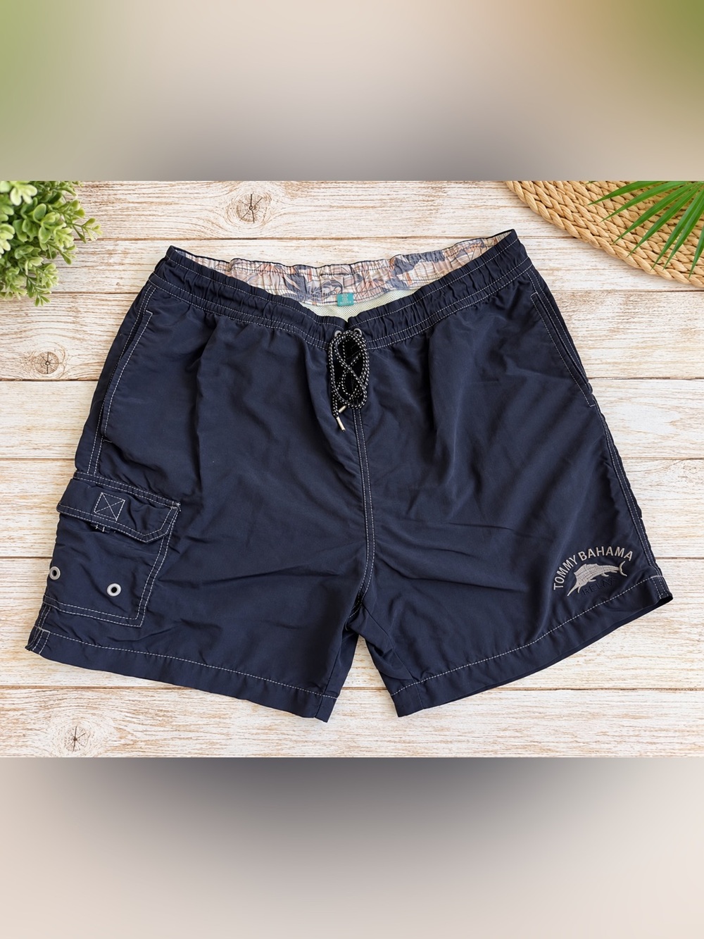 Tommy Bahama Men's Navy Blue Swim Trunks
